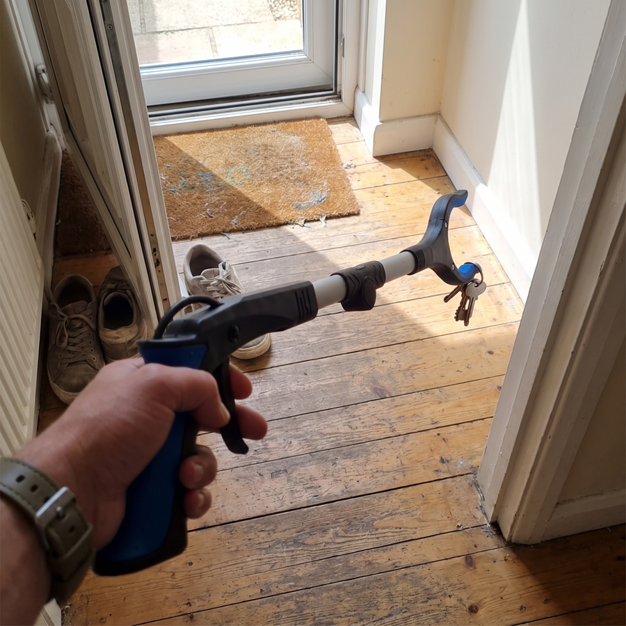 Foldable Long Reach Grabber - Half the Size, Same Reach