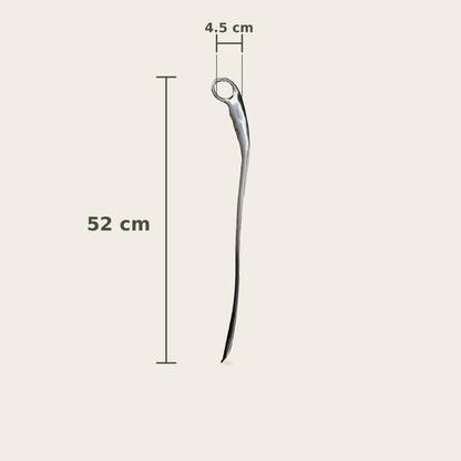 The Steel Shoe Horn with the 52cm length and 4.5cm handle width marked