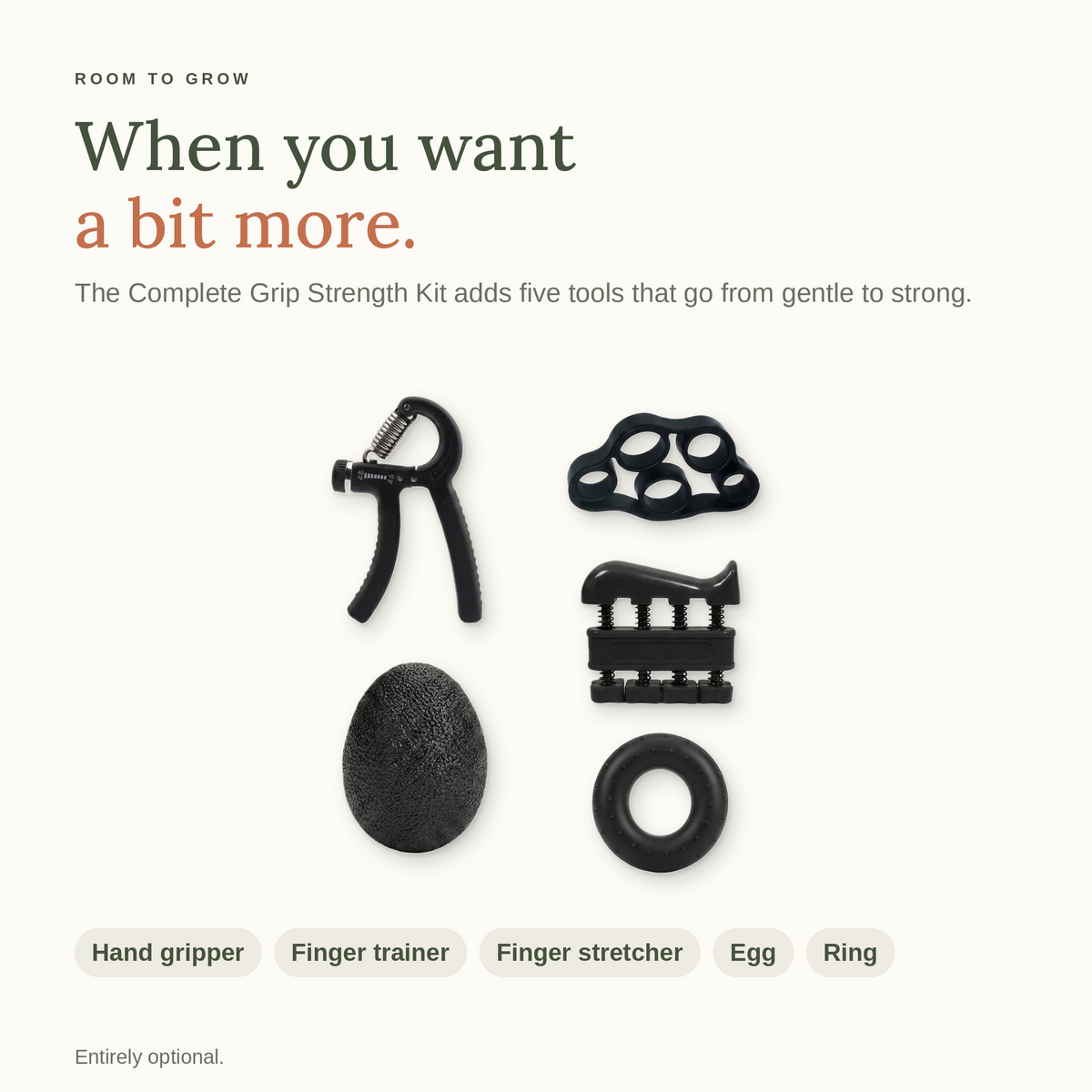 When you want a bit more: the five-piece Complete Grip Strength Kit