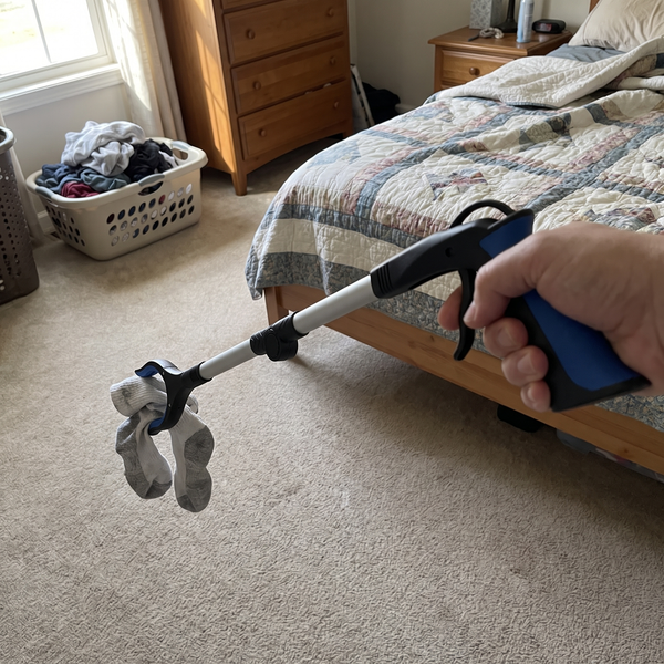 Foldable Long Reach Grabber - Half the Size, Same Reach